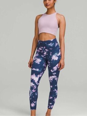 LULULEMON High-Rise Tie-Dye Performance Leggings - Navy & Pink